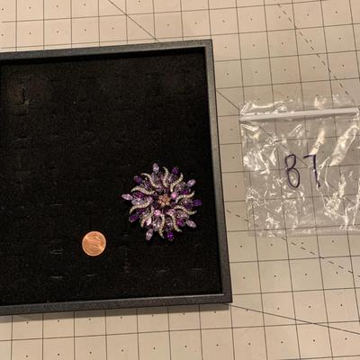 #51 Purple Flower Brooch-B7