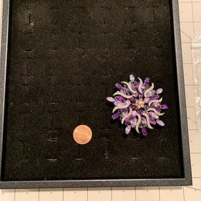 #51 Purple Flower Brooch-B7