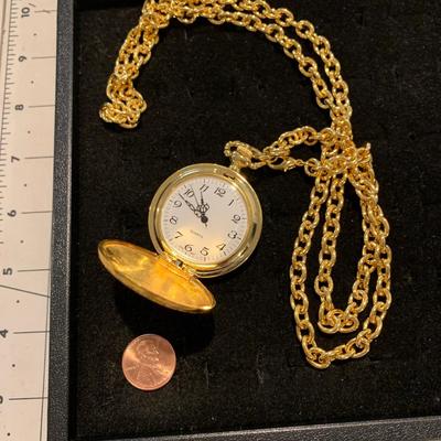 #86 Pocket Watch Brooch on Chain-C5