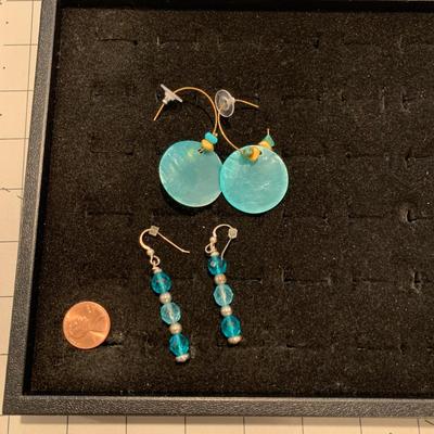 #94 Two Pair Blue Earrings - C12