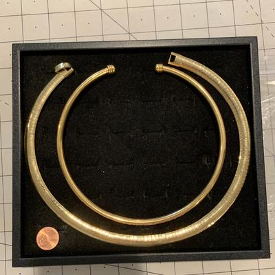 #95 Two Gold Loop Necklaces-C13