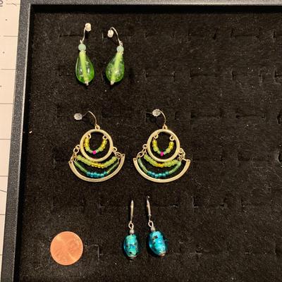 #177 Blue/Green Earrings-D57