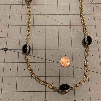 #195 Black and Gold Necklace-D75