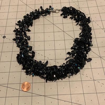 #240 Black Necklace-D32