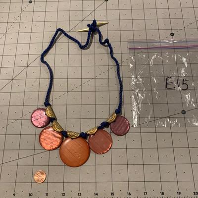 #256 Coral/Pink/Blue Necklace-E15
