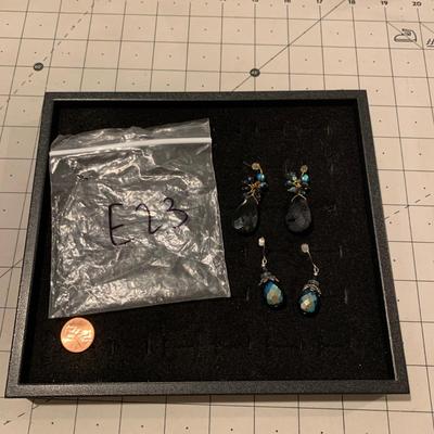 #264 Black/Blue Earrings-E23