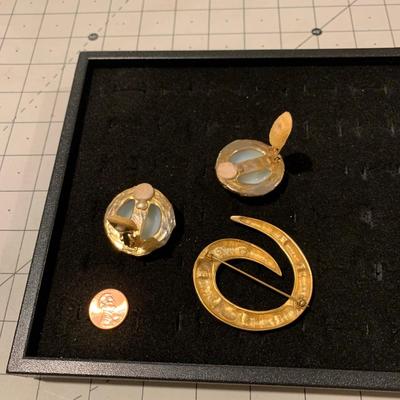 #288 Clip On Earrings and Brooch-F17