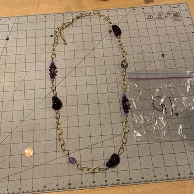 #292 Gold/Purple Necklace-G1