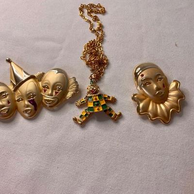 GOLD PLATED CLOWN COSTUME JEWELRY
