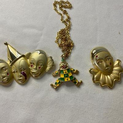 GOLD PLATED CLOWN COSTUME JEWELRY