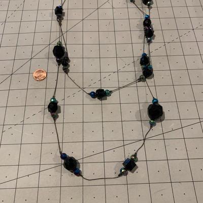#299 Blue/Black Necklace-G8