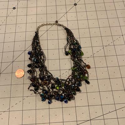 #301 Blue/Green/Black Necklace-G10