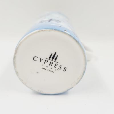 CYPRESS CERAMIC SNOWFLAKE COFFE TO GO CUP