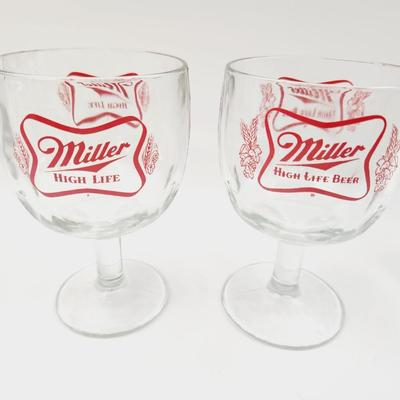 VINTAGE MILLER HIGH LIFE BEER GLASSES