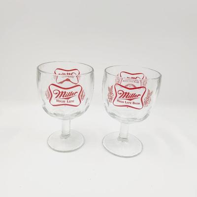 VINTAGE MILLER HIGH LIFE BEER GLASSES