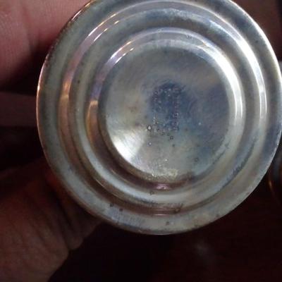 LOT 122. STERLING SILVER SALT AND PEPPER SHAKERS