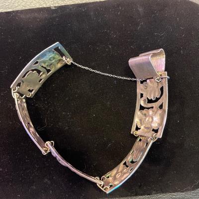 Sterling Silver bracelet with safety chain