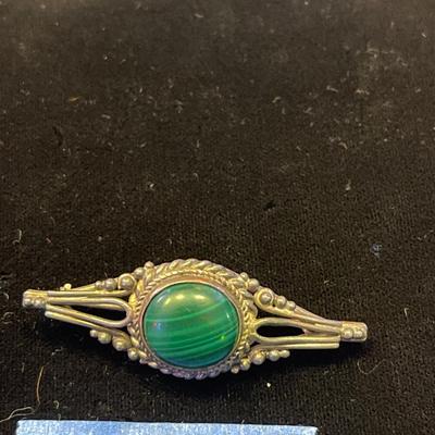 Malachite brooch