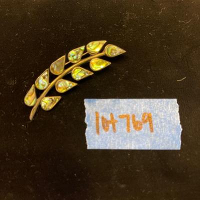 Sterling silver and abalone pin