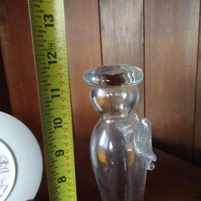 LOT 167. HIBEL PLATE AND ANGEL FIGURAL BOTTLE