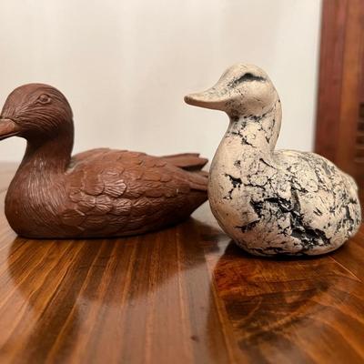 RED MILL WOODEN DUCK & SHAPES OF CLAY MT. ST. HELEN ASH DUCK
