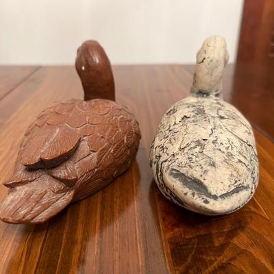 RED MILL WOODEN DUCK & SHAPES OF CLAY MT. ST. HELEN ASH DUCK