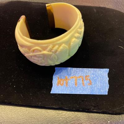 18kt gold and genuine bone bangle
