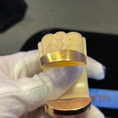 18kt gold and genuine bone bangle