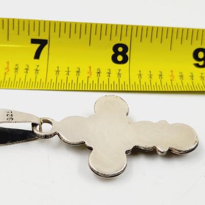 MEXICAN .925 SILVER TF-71 SIGNED MULTI-STONE CROSS PENDANT