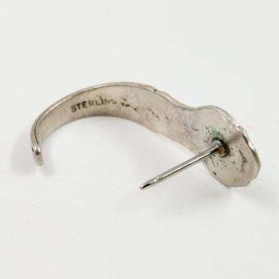 ANTIQUE STERLING SILVERWARE HANDLE EARRINGS