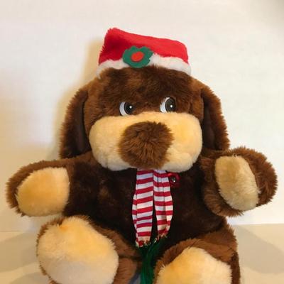 Vintage Musical Christmas Brown Dog