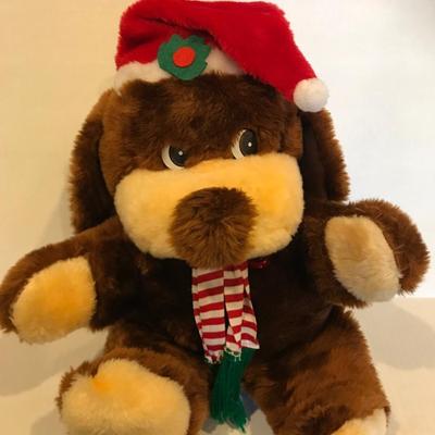 Vintage Musical Christmas Brown Dog