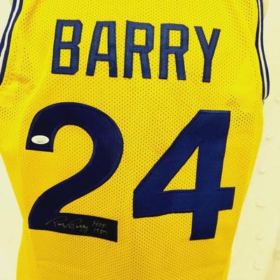 JSA AUTHENTICATED #24 RICK BARRY SIGNED WARRIORS BASKETBALL JERSEY
