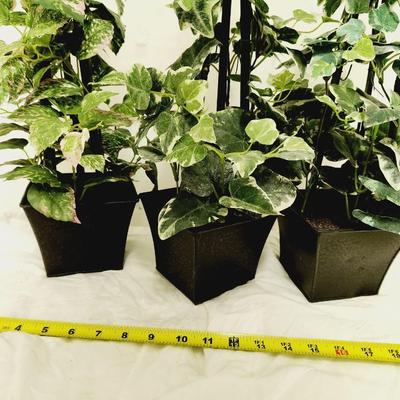 TRIO OF DECORATED ARTIFICIAL GREENERY PLANTS