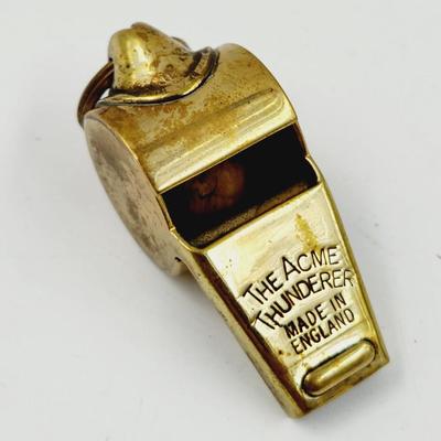 VINTAGE BRASS ACME THUNDERER WHISTLE