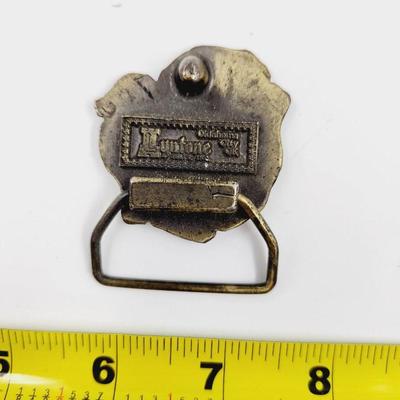 VINTAGE BRASS LUNTONEL WHISPY WOMAN BELT BUCKLE