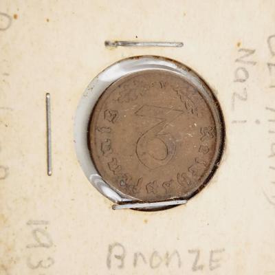 1938 GERMAN NAZI BRONZE COIN