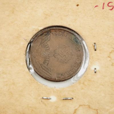 1938 GERMAN NAZI BRONZE COIN