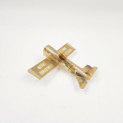 MERRY CHRISTMAS BRASS AIRPLANE ORNAMENT