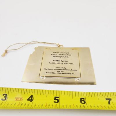 COLLECTABLE METAL FLINT HILLS KANSAS HISTORICAL ORNAMENT