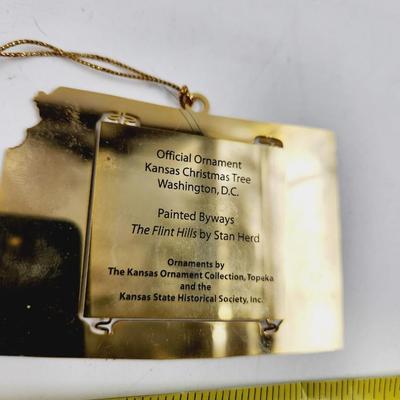COLLECTABLE METAL FLINT HILLS KANSAS HISTORICAL ORNAMENT