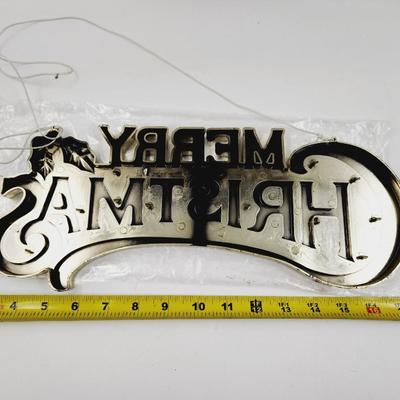 MERRY CHRISTMAS PLASTIC HANGING DECOR