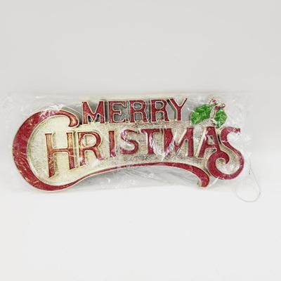 MERRY CHRISTMAS PLASTIC HANGING DECOR