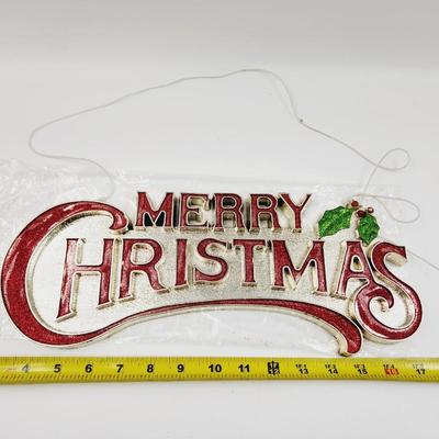 MERRY CHRISTMAS PLASTIC HANGING DECOR