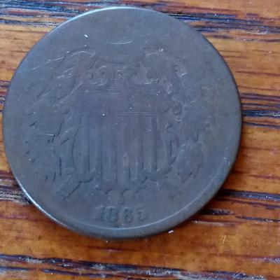 LOT 44  1865 2 CENT COIN