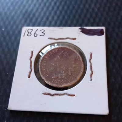 LOT 55  1863 INDIAN HEAD PENNY