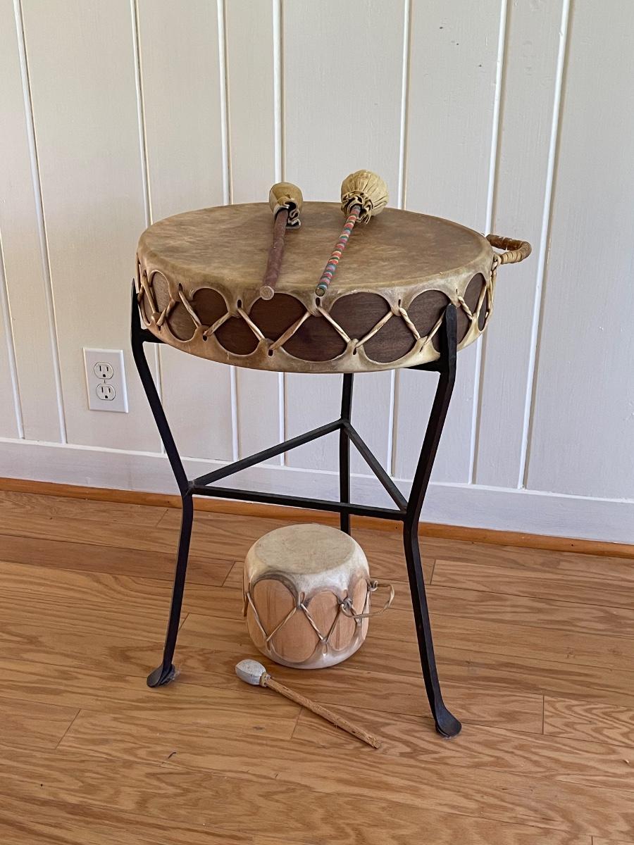 Pair (2) Native American Drums