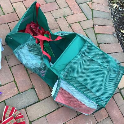 8592 Christmas Gift Wrapping Lot with Ribbons, Tape, & Tissue Paper