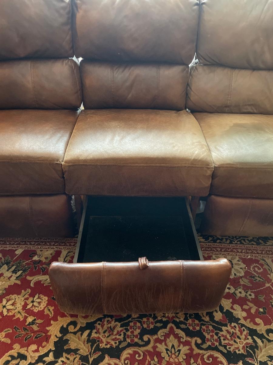 Polyester Fiber couch with recliners by Berkline