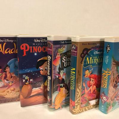 Set of five Disney movies on VHS